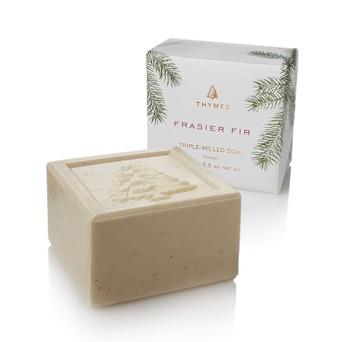 Thymes Frasier Fir Bar Soap - Pine Tree Scented Hand and Body Soap (5.5 oz) | Amazon (US)