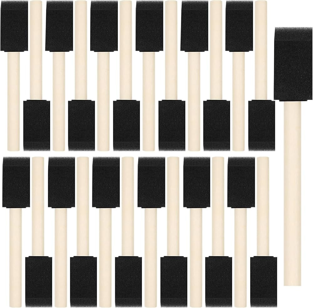 40 Pcs Foam Brush,1” Foam Paint Brushes, Wood Handle Sponge Paint Brush, Brushes for Painting f... | Amazon (US)