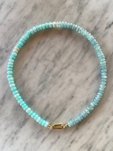 Aquamarine and Peruvian Opal Necklace - 50/50 | HART