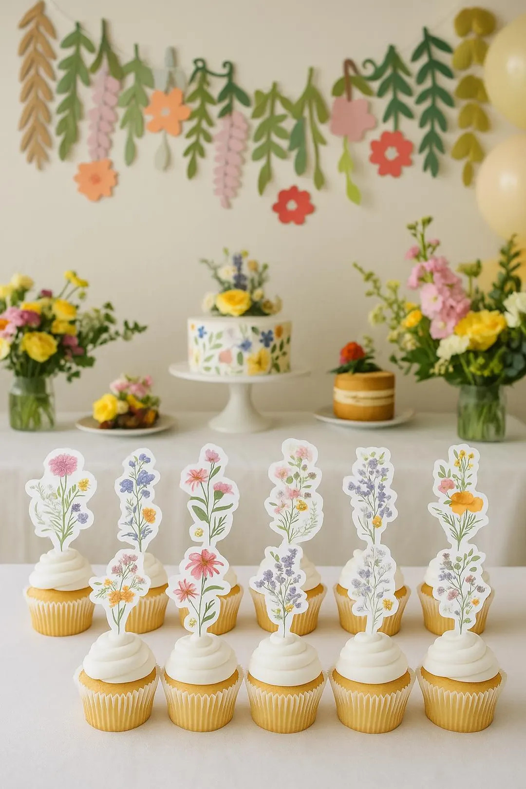 Baby in Bloom Cupcake Toppers – 20 Wildflower Picks for Rustic Garden Baby Shower | Handcrafted... | Etsy (US)