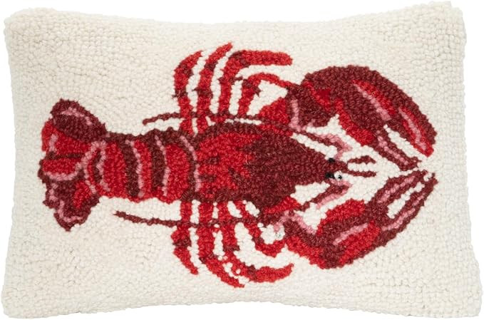 Red Lobster Nautical Beach Pillow - 12 x 8 inches Coastal Hook Throw Pillow for Couch or Dorm | Amazon (US)