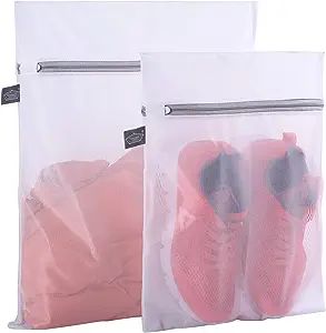 Set of 2 Delicates Laundry Bags,Durable Zipper Mesh Laundry Bag,Bra Fine Mesh Wash Bag,Keep Cloth... | Amazon (US)