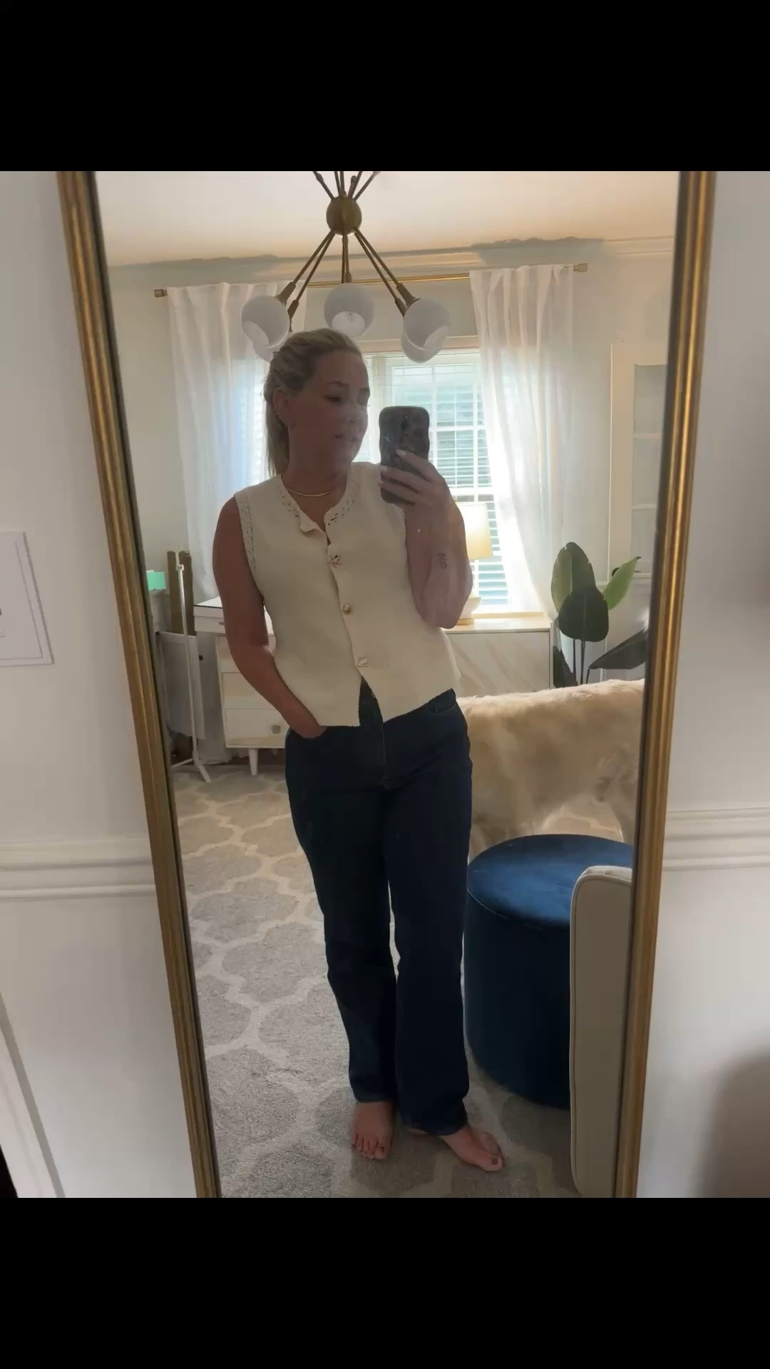 Summer outfit
Business casual
Nautical buttons
Curvy short straight jeans

#LTKootd #LTKOver40 #LTKPetite