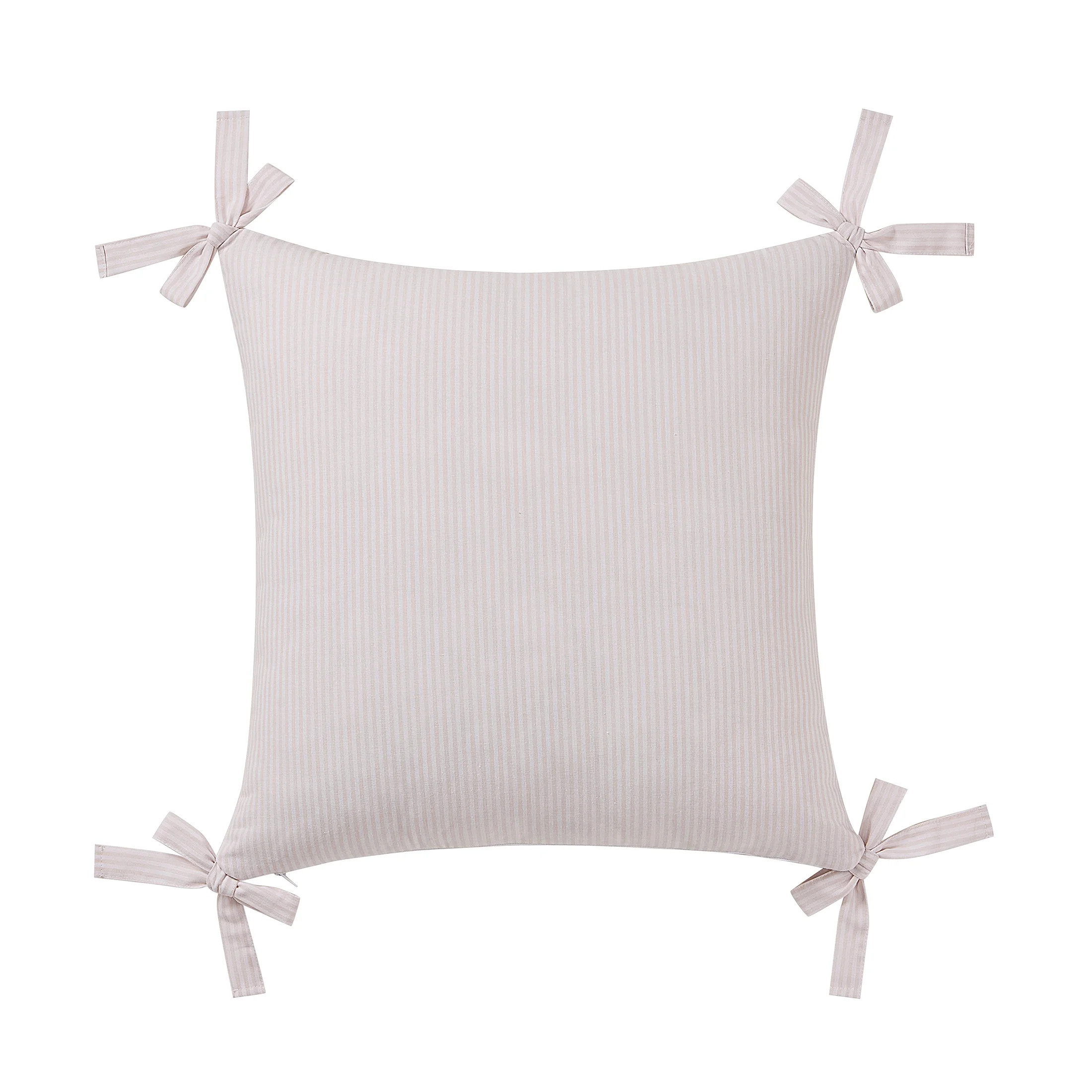 My Texas House 20" x 20" Pink Pinstripe Corner Bows Decorative Pillow Cover | Walmart (US)