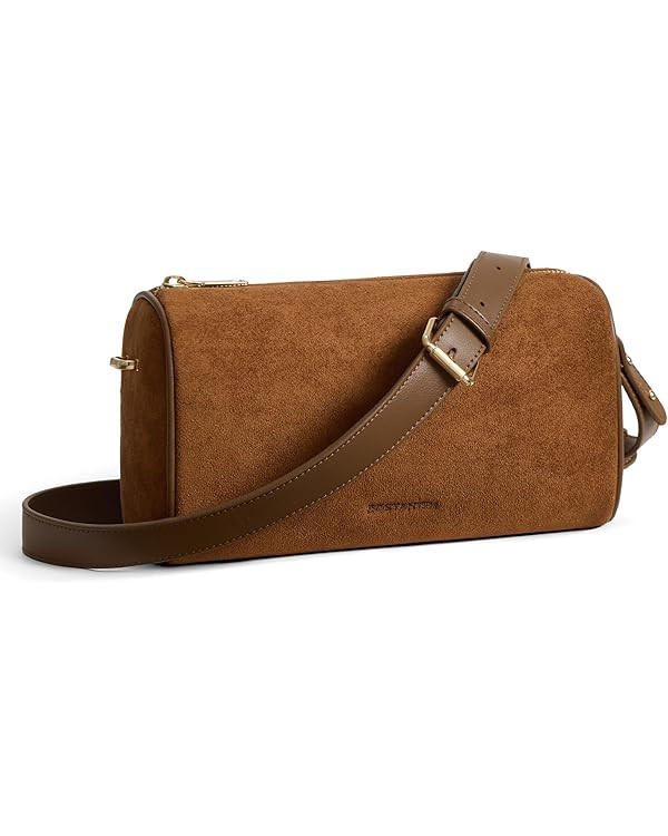 BOSTANTEN Crossbody Purses for Women Suede Leather Shoulder Purse Handbags Vintage Barrel Bag wit... | Amazon (US)