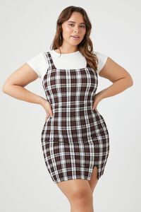 Plus Size Plaid Combo Mini Dress | Forever 21 (US)
