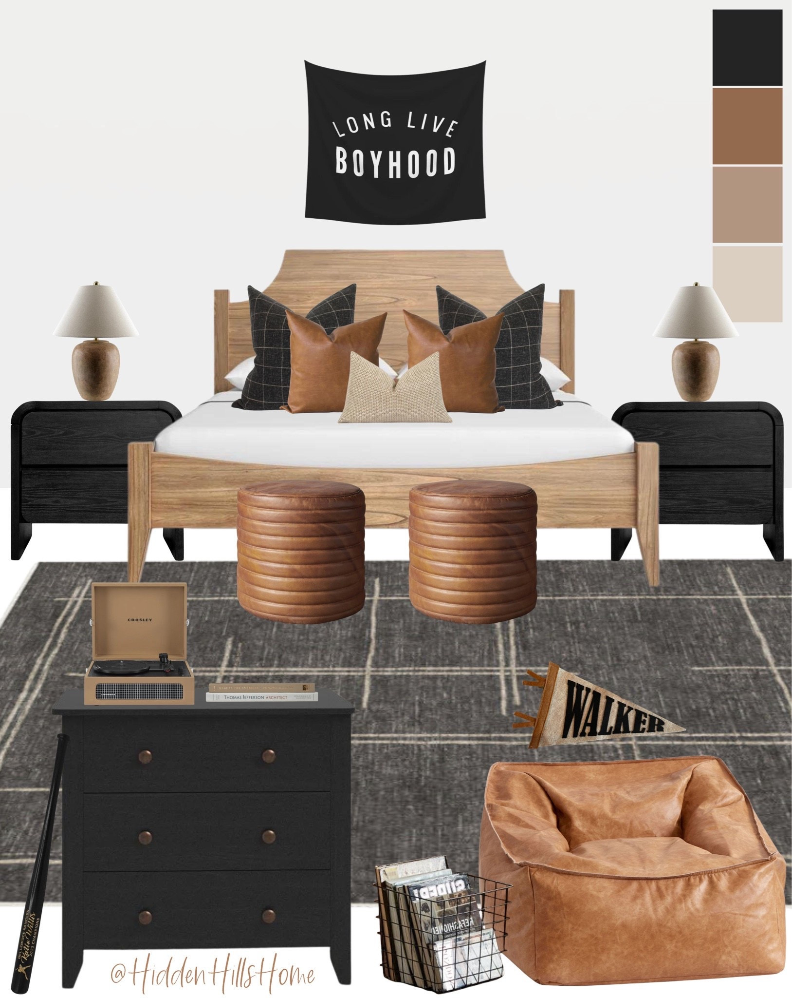 Modern transitional teen boys bedroom mood board, boys room design ideas, boys bed, boys bedroom design #boys #teen

#LTKHome #LTKSaleAlert #LTKKids