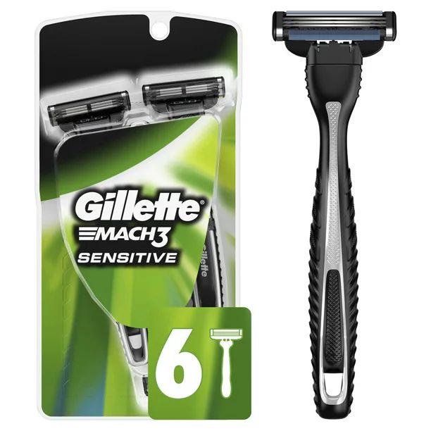 Gillette Mach3 Sensitive Men's Disposable Razors, 6 Count | Walmart (US)