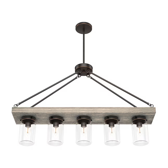 Hunter Devon Park 5 -Light Matte Bronze Farmhouse For Use in Bedrooms, Dining Rooms, Foyers, Kitc... | Lowe's