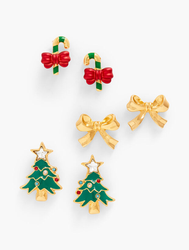 Holiday Whimsy Charm Stud Earring Set | Talbots