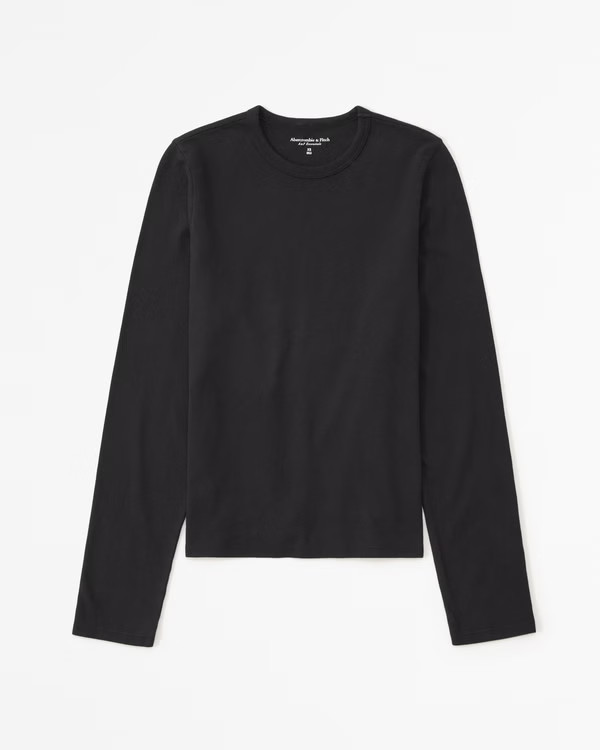 Essential Long-Sleeve Skimming Tee | Abercrombie & Fitch (US)