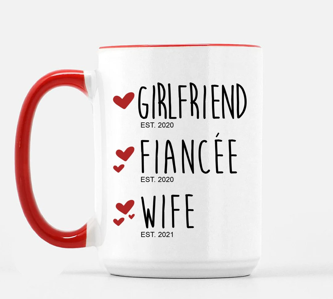 Valentines Gifts for Her Personalized Wife Gift, Newlywed Mug, Girlfriend to Fiancée to Wife Wed... | Etsy (US)