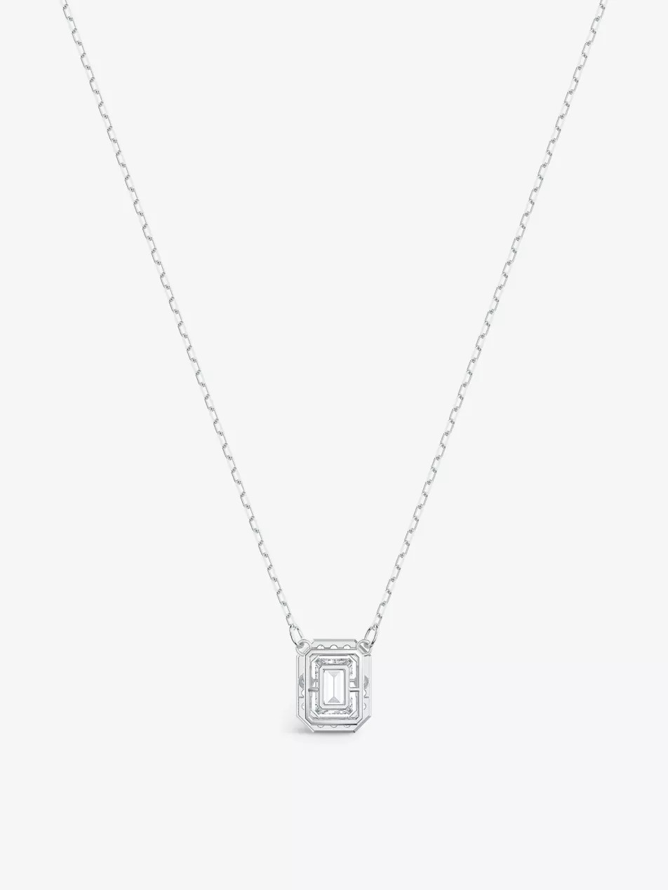 Millenia rhodium-plated and crystal pendant necklace | Selfridges