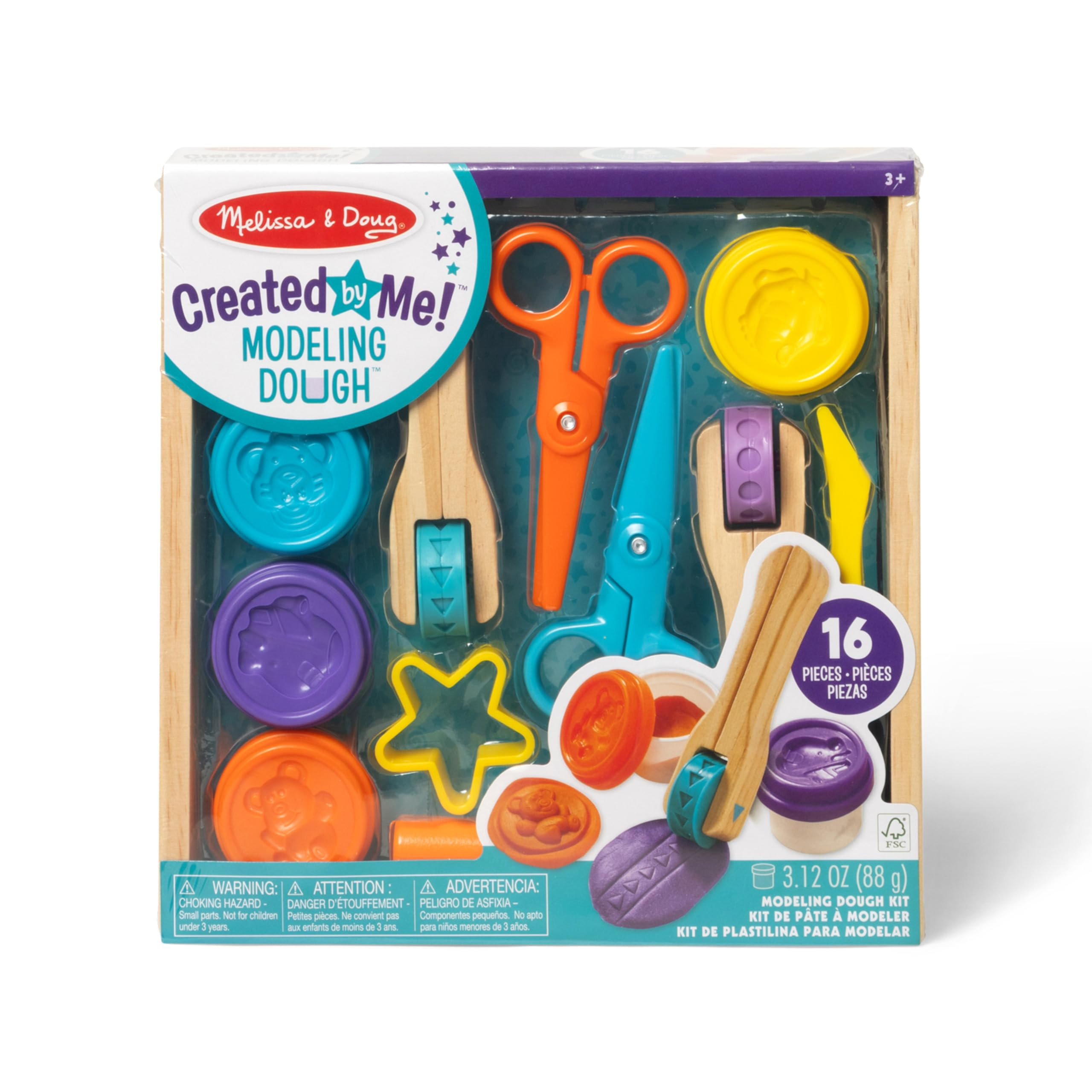 Melissa & Doug Created by Me! Cut, Sculpt, and Roll Modeling Dough Kit with 8 Tools and 4 Colors ... | Amazon (US)