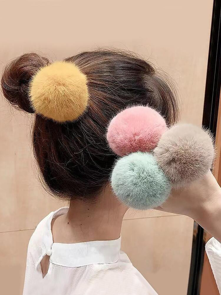 4pcs Pompom Decor Hair Tie | SHEIN
