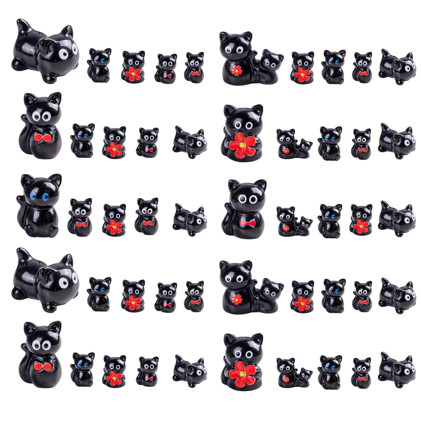 36 pcs Mini Resin Black Cats Variety Tiny Animals Figures Miniature Little Small Cat Figurines Bu... | Amazon (US)