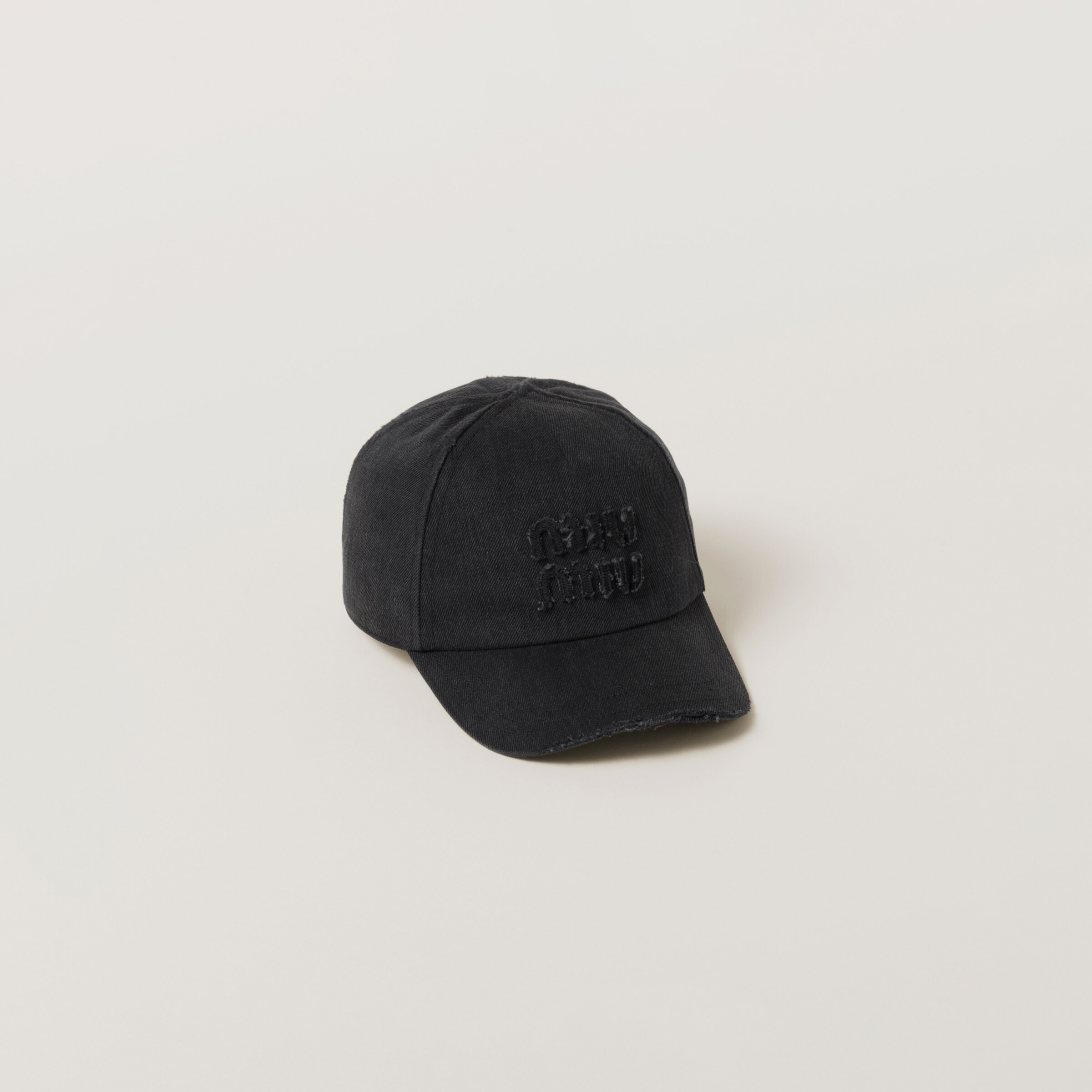Black Denim Baseball Cap | Miu Miu | Miu Miu US