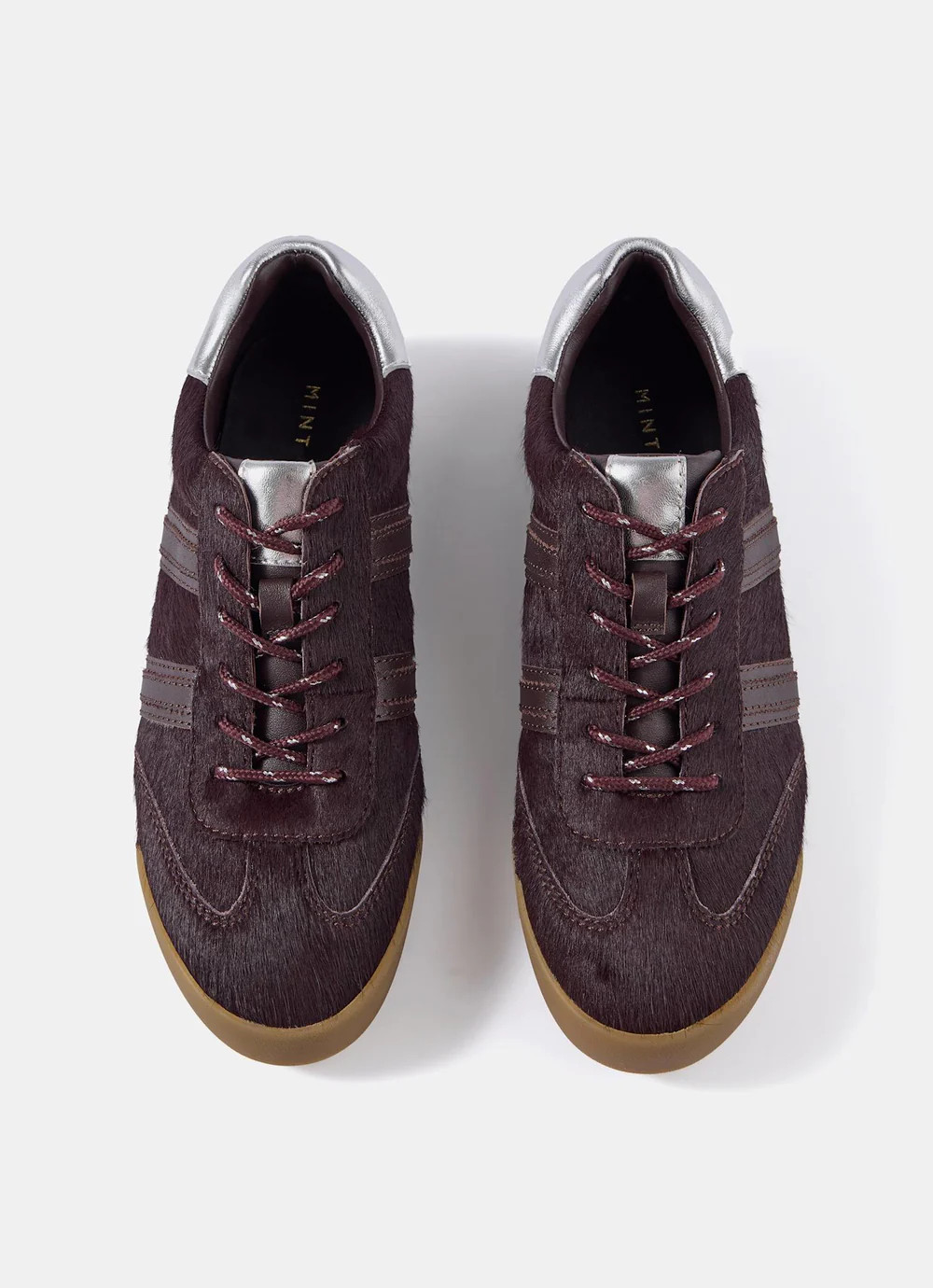 Nelle Burgundy Textured Trainers | Mint Velvet
