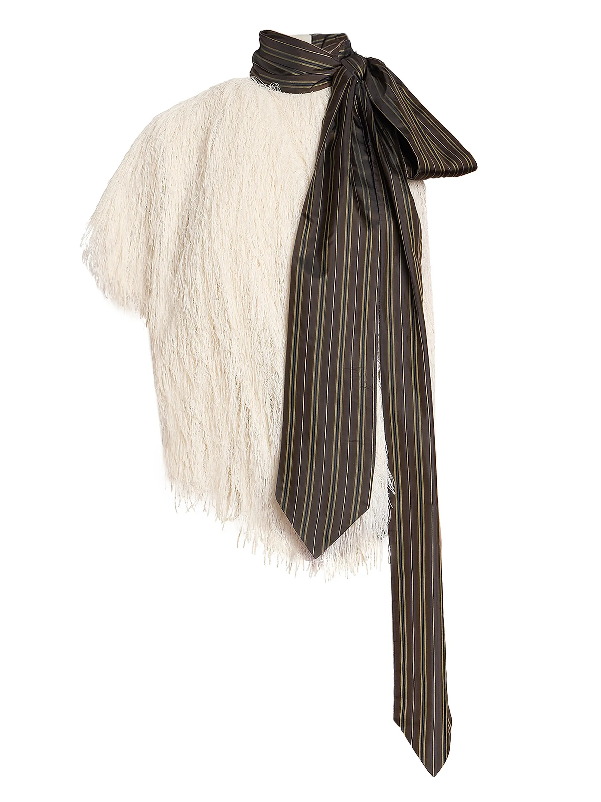 Fringed Contrast-Trim Top | Saks Fifth Avenue