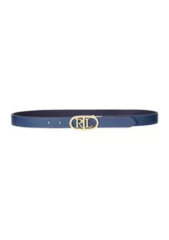 Lauren Ralph Lauren Oval-Logo Reversible Leather Skinny Belt | Belk