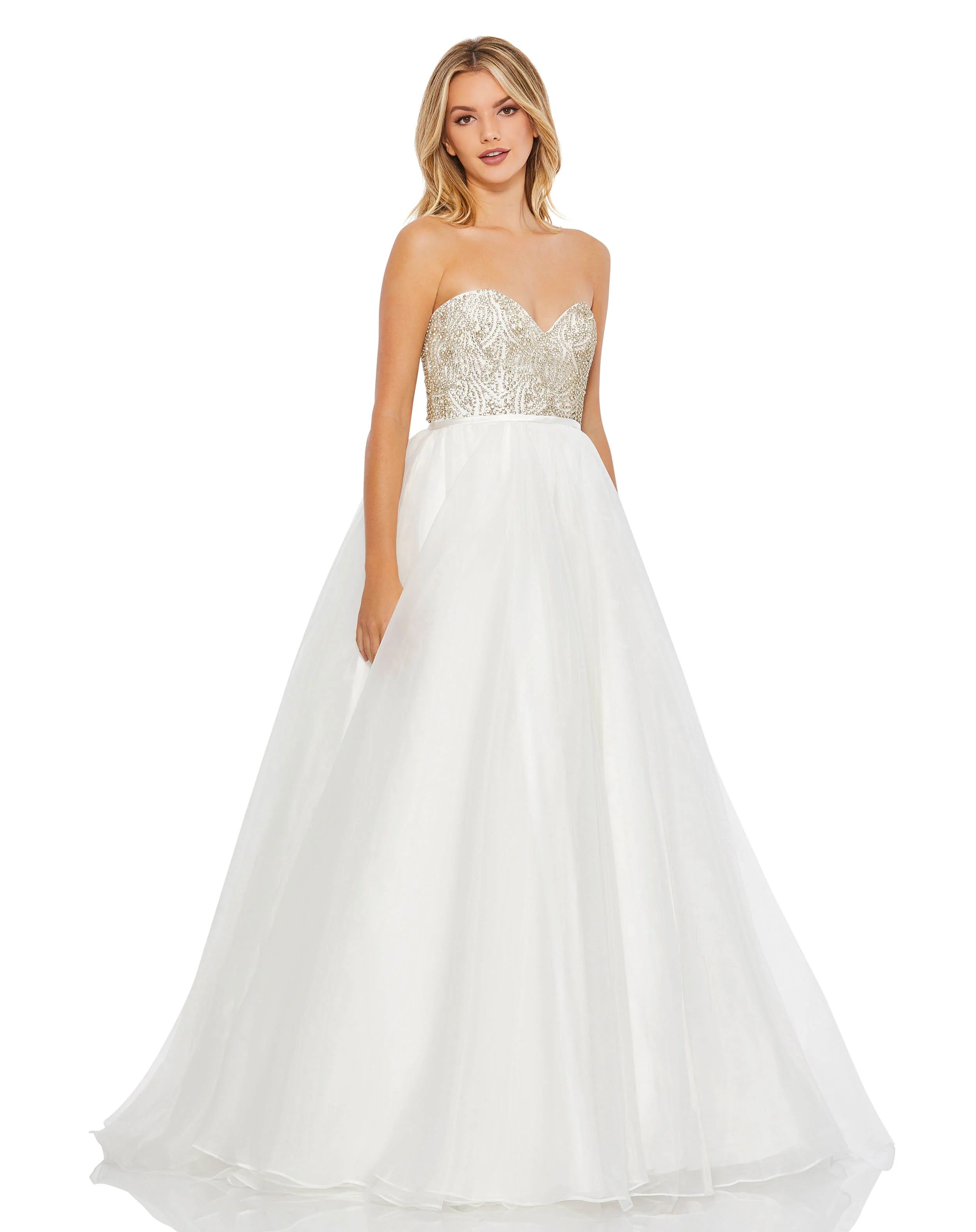 Strapless Embellished Ball Gown | Mac Duggal