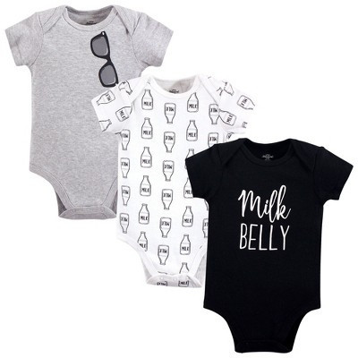 Little Treasure Baby Boy Cotton Bodysuits 3pk, Milk Belly, 18-24 Months | Target