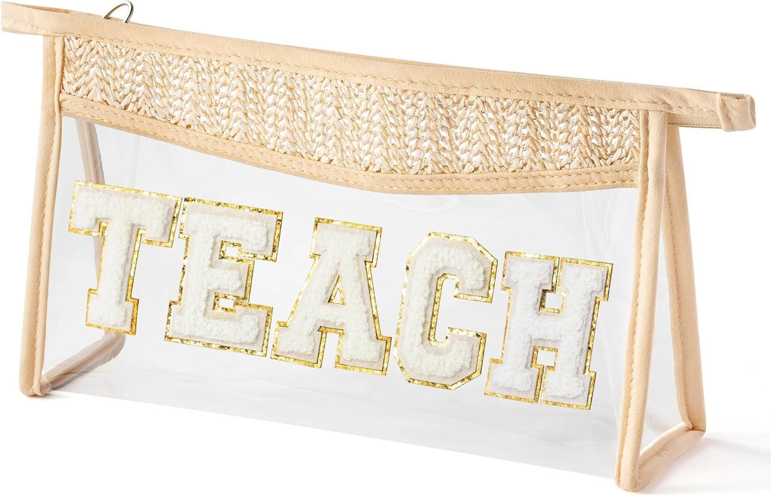 Boho Patch TEACH Cosmetic Bag - Teacher Appreciation Gifts Teach Chenille Varsity Letter Clear To... | Amazon (US)
