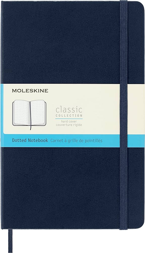 Moleskine Classic Notebook, Hard Cover, Large (5" x 8.25") Dotted, Sapphire Blue, 240 Pages | Amazon (US)