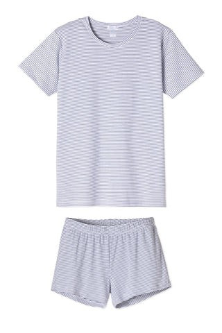 Pima Weekend Shorts Set in Classic Navy | LAKE Pajamas