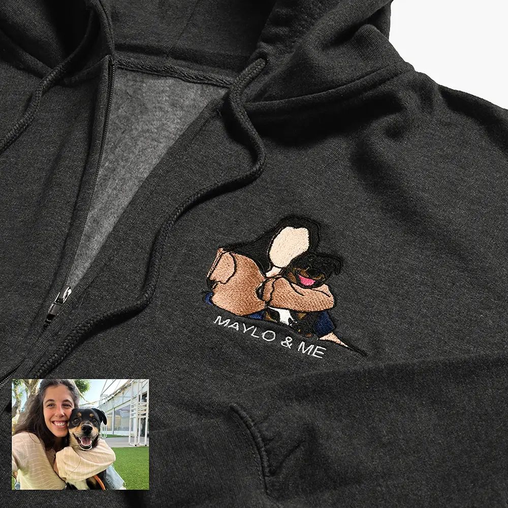 Pet Pride - Custom Colored Emboirdery Zip Hoodie | Lime & Lou (US)