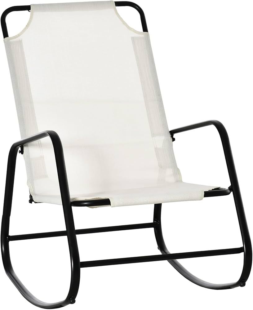 Outsunny Garden Rocking Chair, Outdoor Indoor Sling Fabric Rocker for Patio, Balcony, Porch, Crea... | Amazon (US)