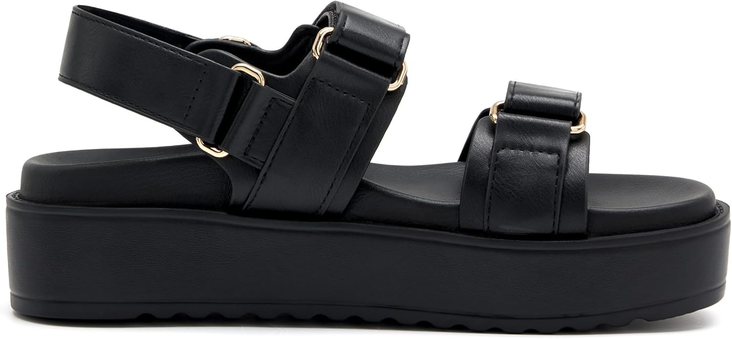 vodvob Women’s Flat Sandals with Soft Cushioned Footbed Open Toe Slides Adjustable Slip On Slip... | Amazon (US)