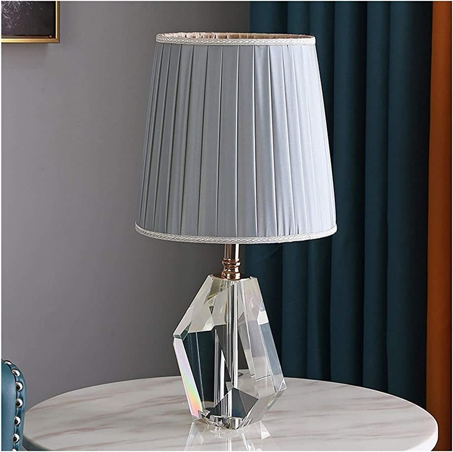 ZXZB Reading Lamp Desk Lamp Modern Transparent Crystal Table Lamp Irregular Geometric Cut Crystal... | Amazon (US)