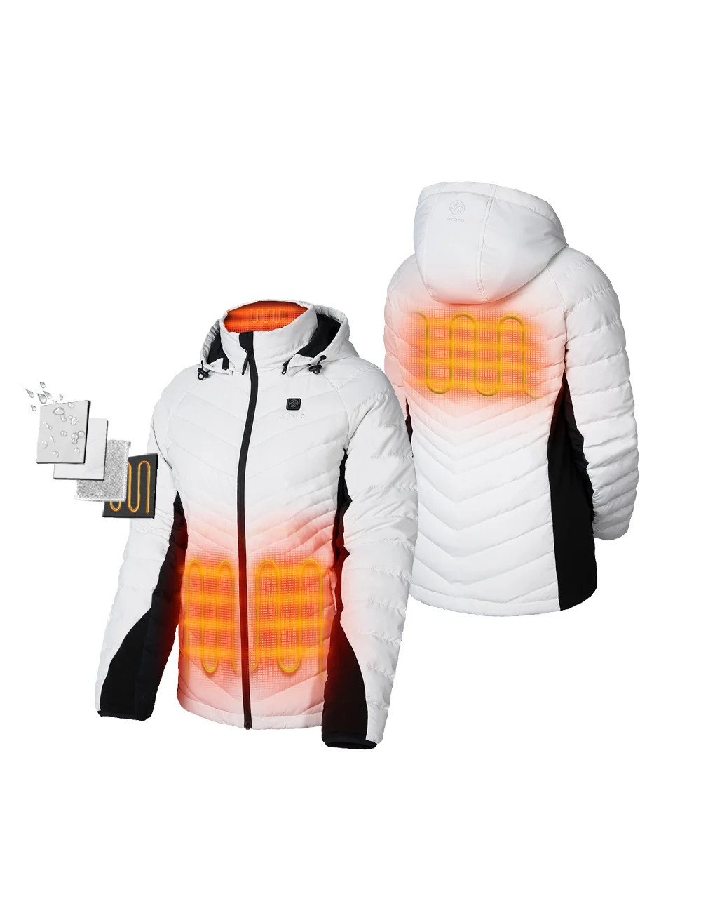 Women's Heated Down Jacket | Sustainable Warmth | ororo\u00ae | ORORO