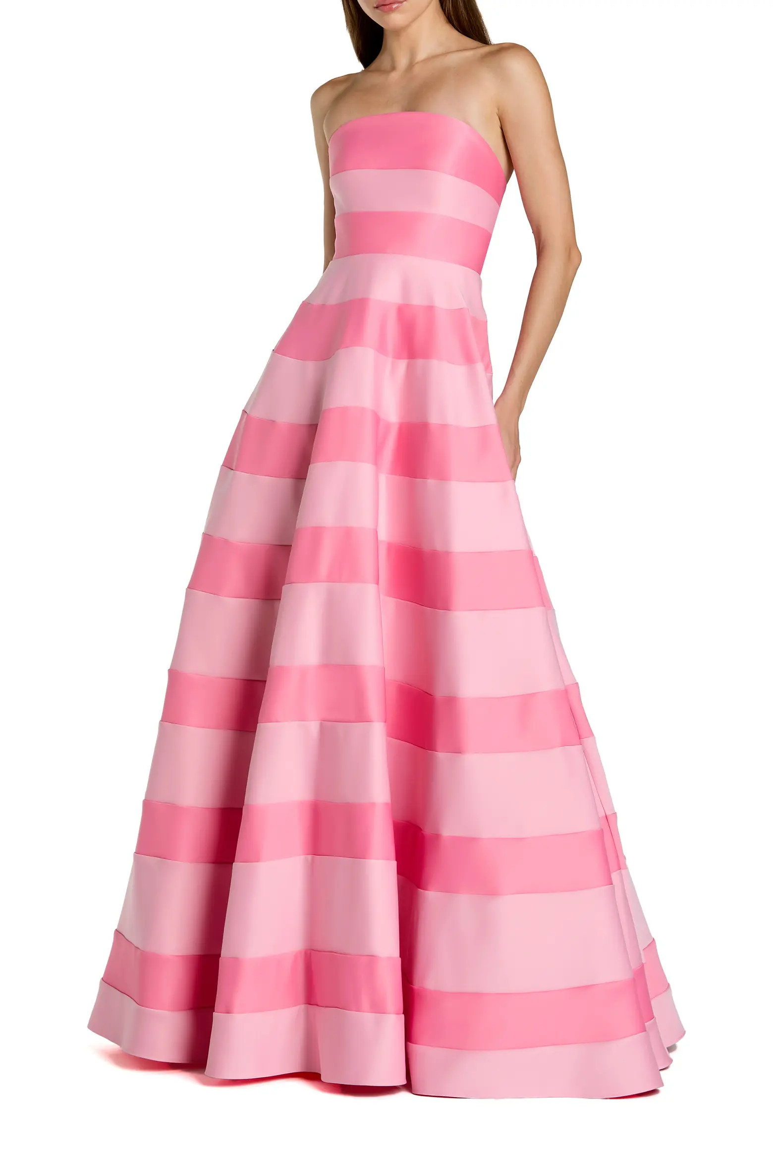 Striped Satin Strapless Ballgown With Pockets (Women) | Nordstrom | Nordstrom