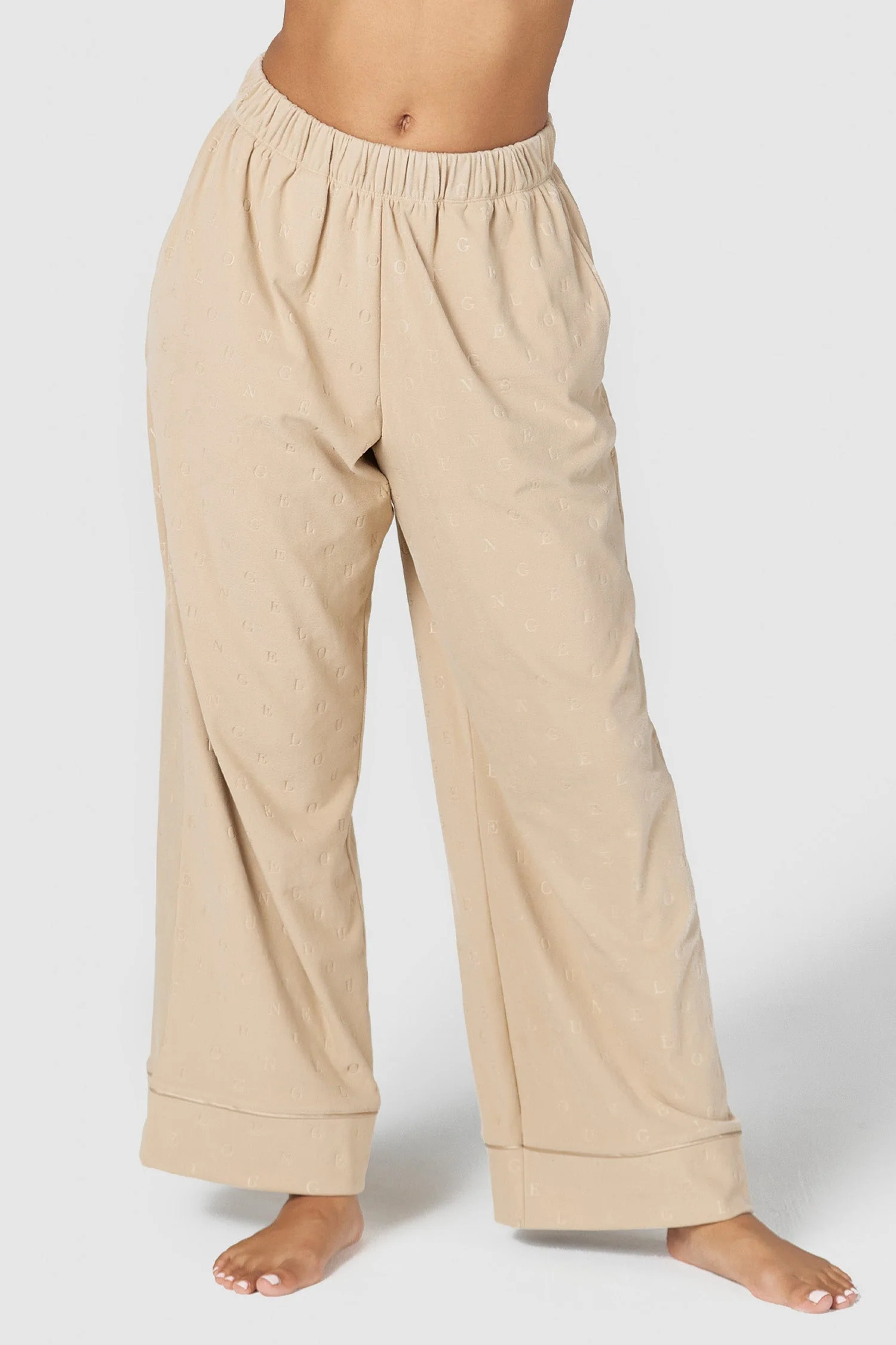 Luxury Embossed Pyjama Trousers - Mink | Lounge UK