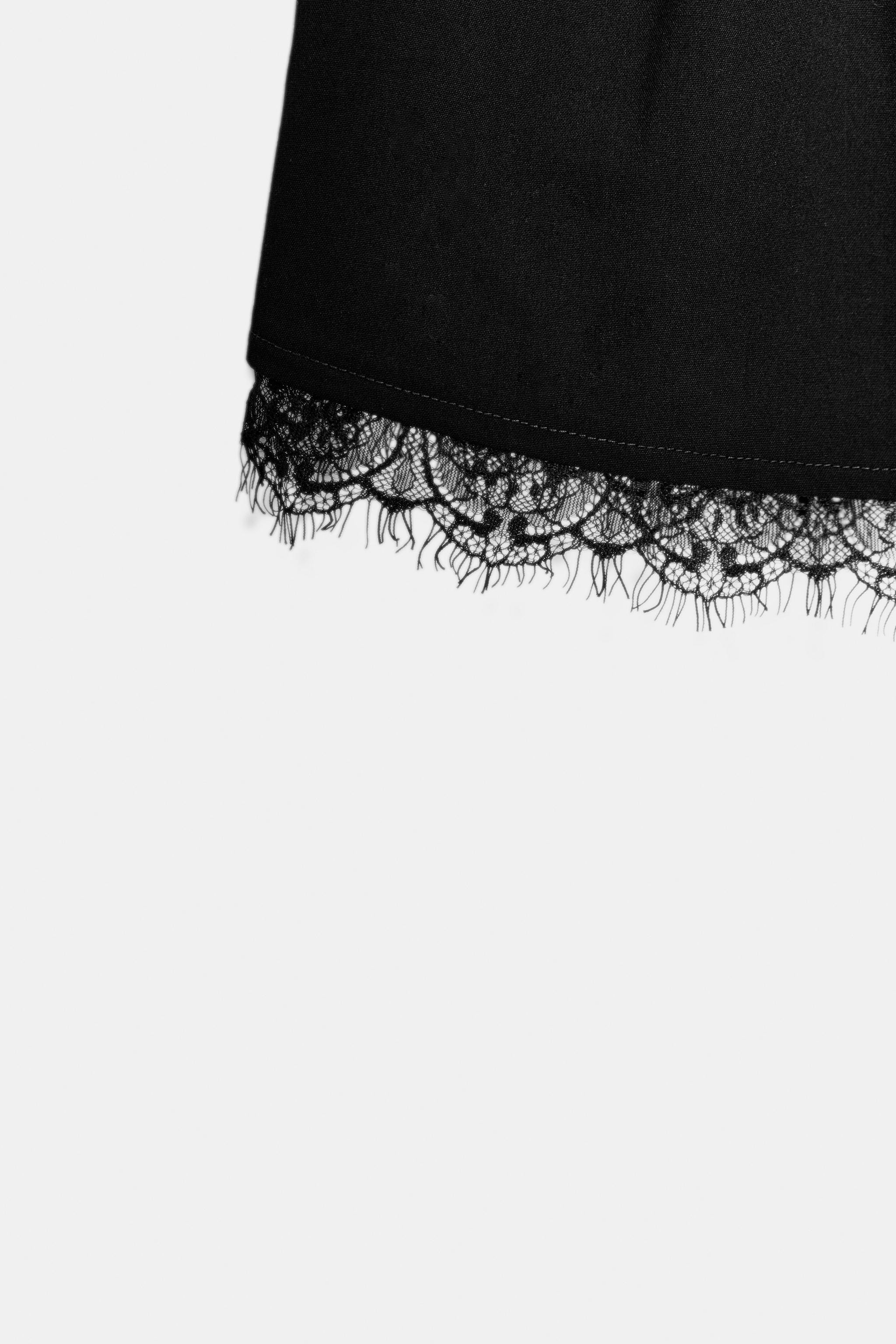 BERMUDA SHORTS WITH LACE TRIM | Zara UK