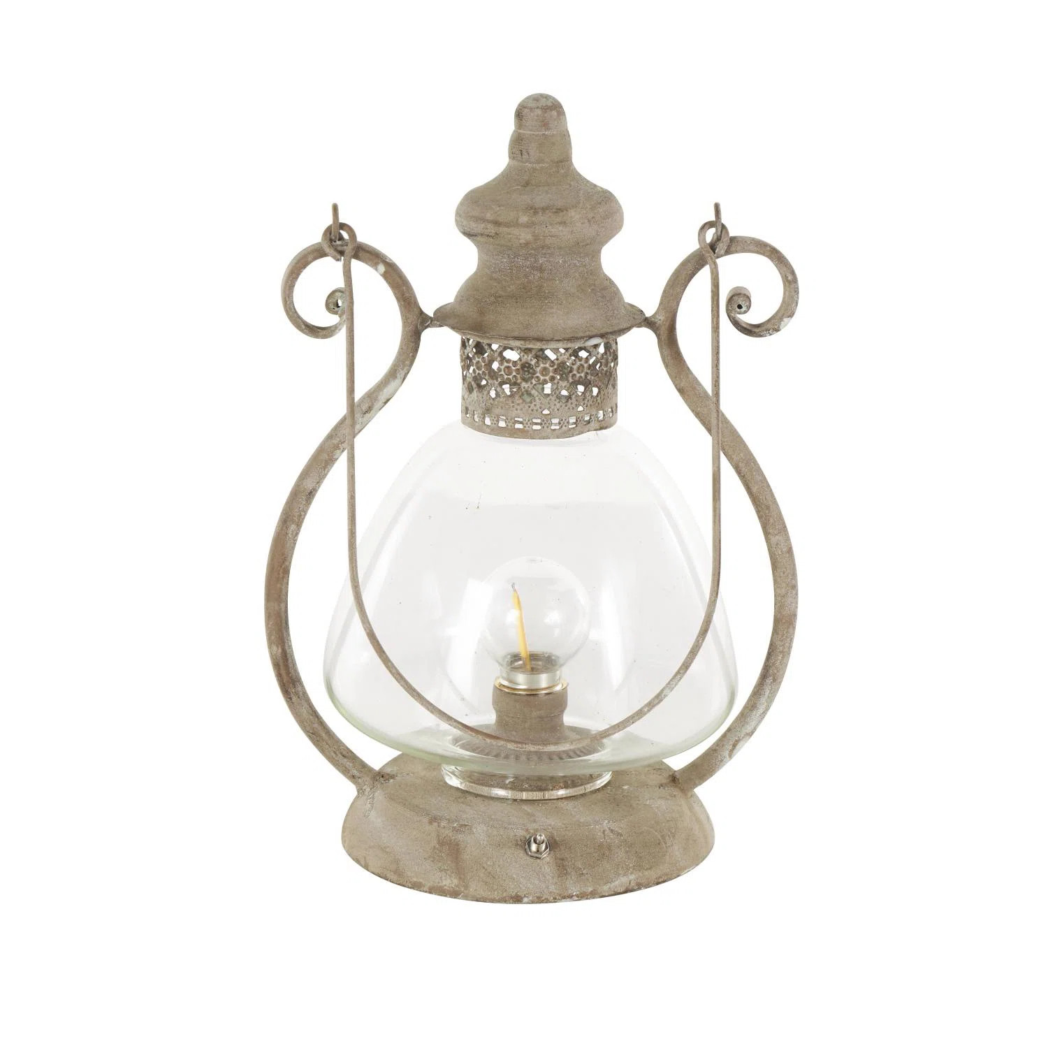 Cole And Grey Metal Decorative Scroll Indoor Outdoor Candle Lantern With Arched Handle | Wayfair North America