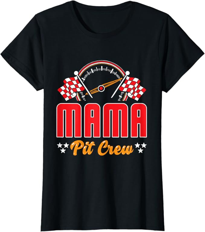 Race Car Birthday Party Matching Family Mama Pit Crew T-Shirt | Amazon (US)