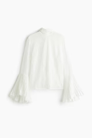 Trumpet-Sleeved Lace Blouse | H&M (US + CA)