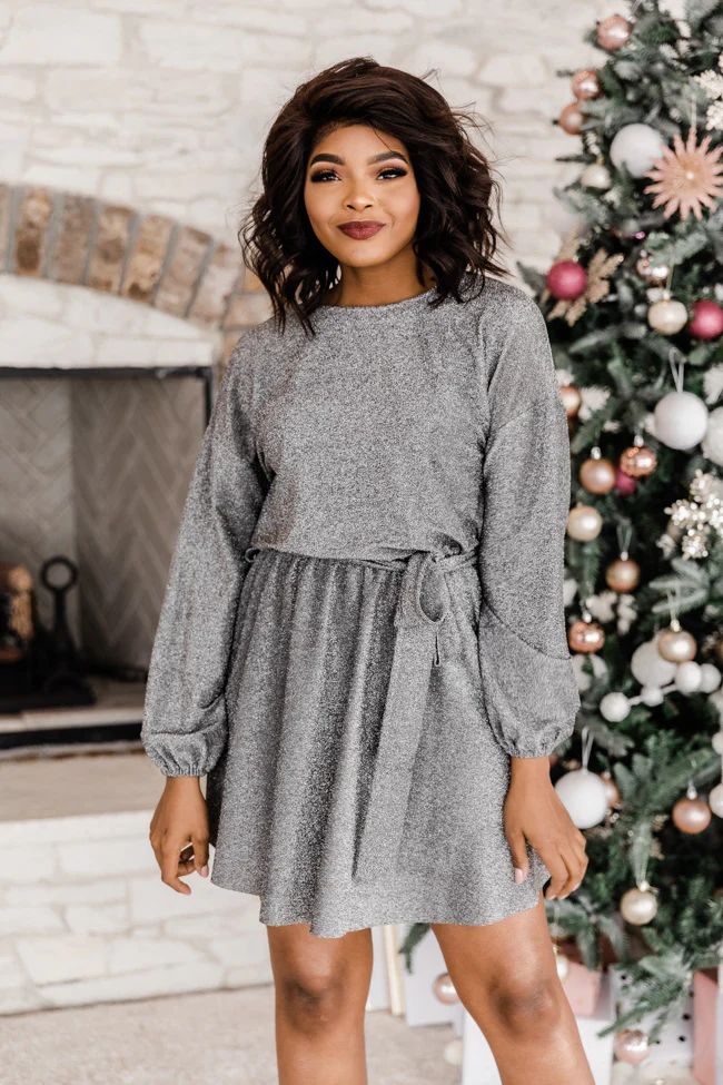 Stolen Glances Silver Dress | The Pink Lily Boutique