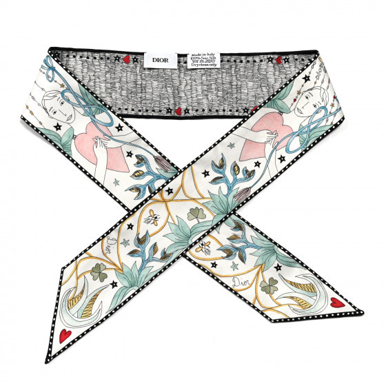 CHRISTIAN DIOR Silk L'Amoureux Mitzah Scarf | Fashionphile