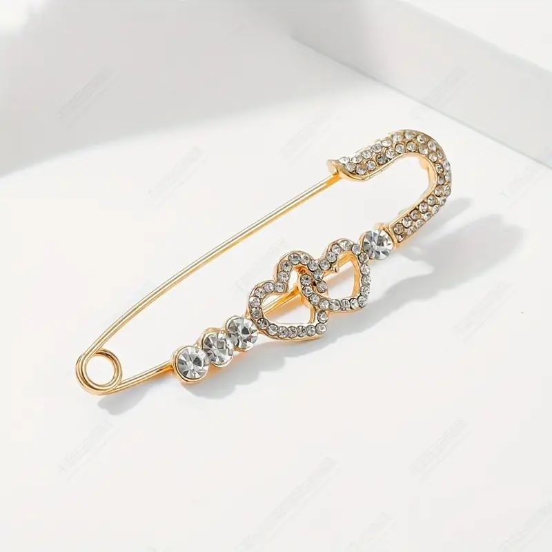 Heart Shaped Brooch Pin, Metal Rhinestone Brooch, Suit Canvas Bag Accessory Pins | Temu Affiliate Program