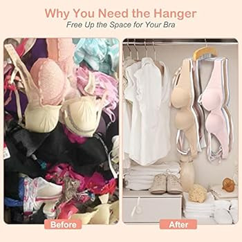 Bra Hanger Organizer with Premium Wood, 16 Large Capacity, Space Saving, 360° Rotating, Foldable... | Amazon (US)