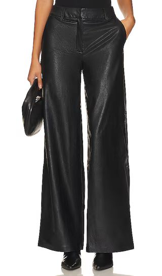 Faux Leather Wide Leg Trouser in Black | Revolve Clothing (Global)