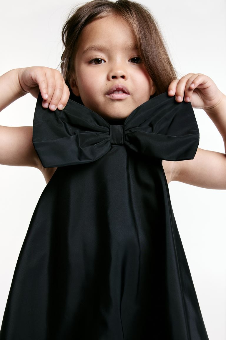 Bow-detail Dress - Black - Kids | H&M US | H&M (US + CA)