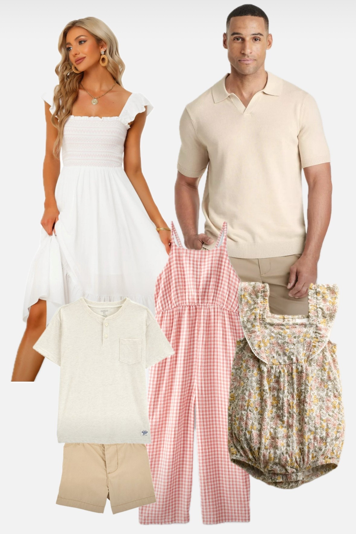 Spring floral, pink gingham paired with neutral colors like white and cream make this a dream for spring and summer family photos. Or for Easter dresses!

#LTKBaby #LTKFamily #LTKKids