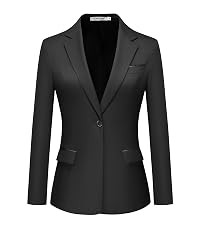 Women's Casual Business Blazer Notched Lapel One Button Open Front Long Sleeve Blazers Office Wor... | Amazon (US)