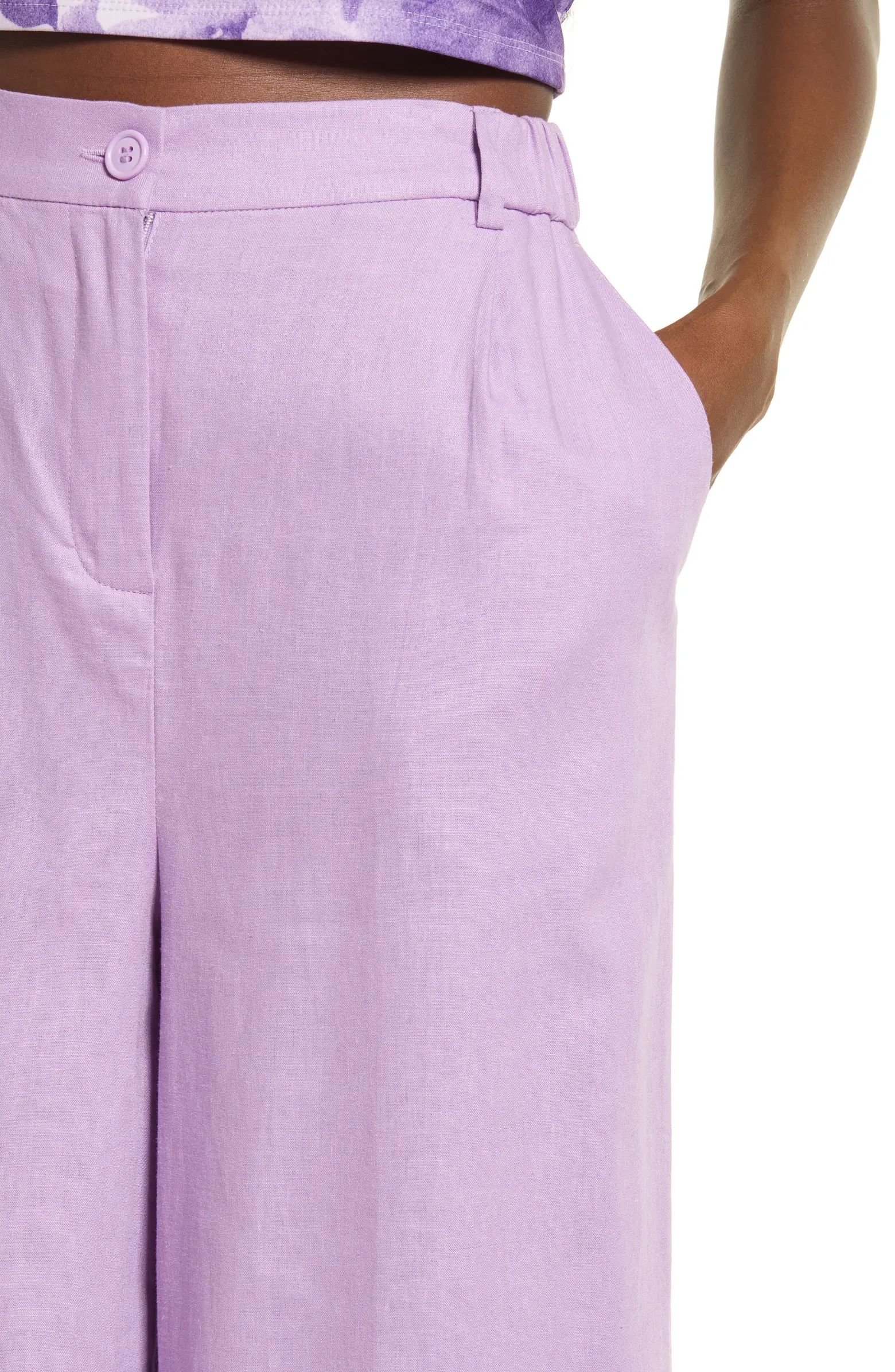 Open Edit Linen Blend Trousers | Nordstrom | Nordstrom