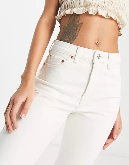 Topshop straight organic cotton jean in off white | ASOS (Global)